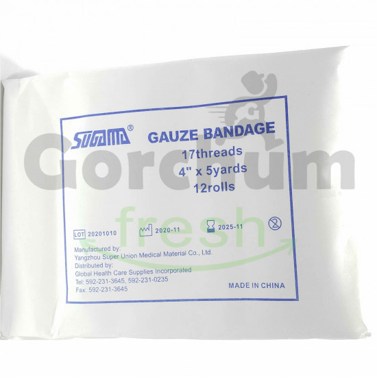 Sugama Gauze Bandage 4" x 5 yards 12 rolls