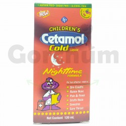 Cetamol Childrens Nighttime Cold Liquid 120ml