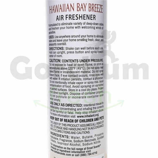 GreatScents Hawaiian Bay Breeze 6 In 1 Air Freshener 9oz