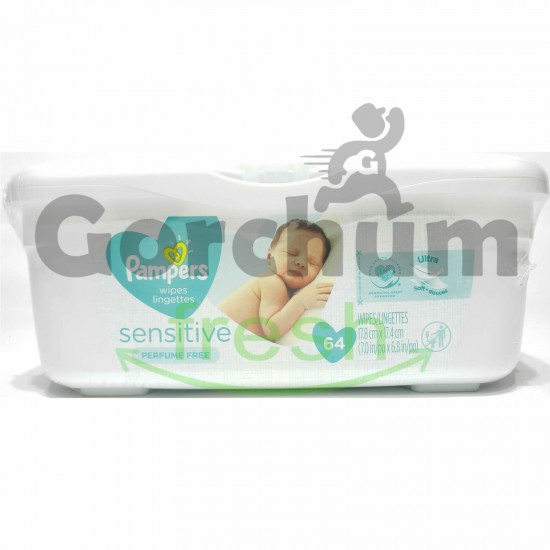 Pampers Sensitive Wipes Perfume Free Tub 64 Wipes