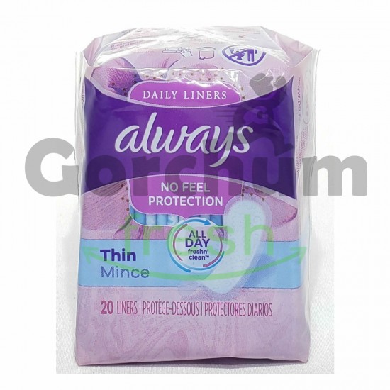 Always Daily Liners 20 Thin Liners