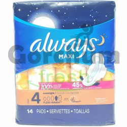 Always Maxi Over Night Size 4 14 Pads