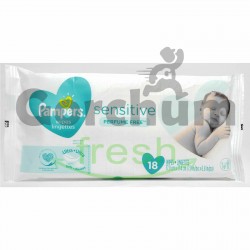 Pampers Sensitive Wipes Perfume Free Pouch 18 Wipes