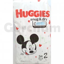 Huggies Snug & Dry Diapers Mickey Mouse Stage 2 34 Diapers
