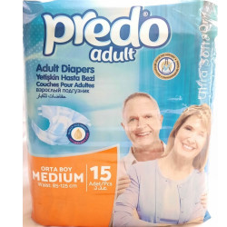 Predo Adult Diapers Medium waist 85-125cm 15 Pcs