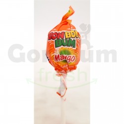 Bon Bon Bum Bubble Gum Lollipops Mango Flavored 