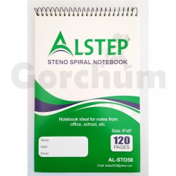 Alstep Steno Spiral Notebook 120 Pages 6x9 inch