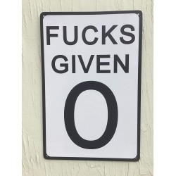 0 Fs Given Metal Sign 12 inch x 8 inch