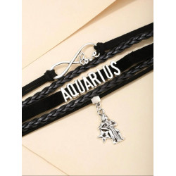 Letter Decor Layered Bracelet - Aquarius